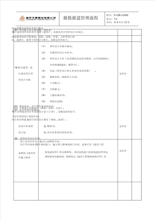 报批报建管理流程纲要