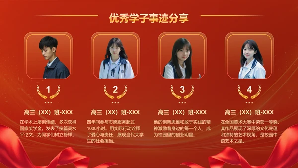 红色喜庆风毕业典礼主题PPT模板