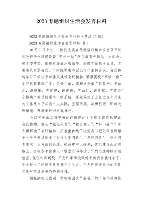 2023专题组织生活会发言材料.docx