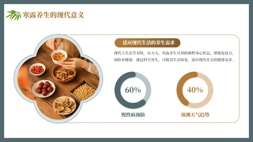 茶蓝色中国风寒露养生节气介绍PPT模板
