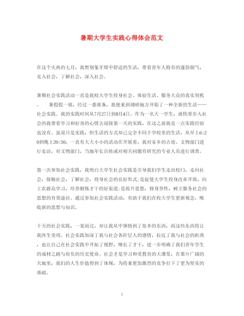 精编暑期大学生实践心得体会范文.docx