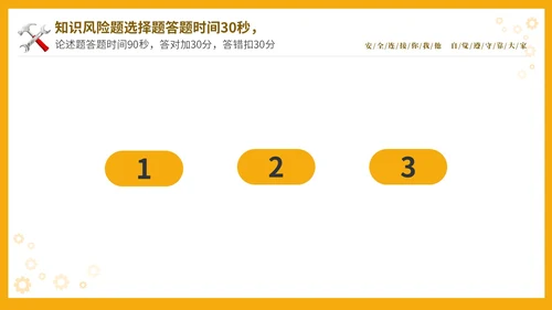 黄色立体安全生产安全月知识竞赛PPT安全生产月