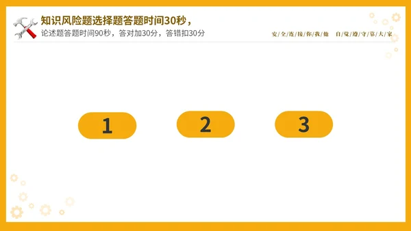 黄色立体安全生产安全月知识竞赛PPT安全生产月