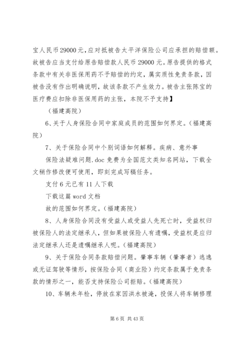 保险法疑难问题.docx