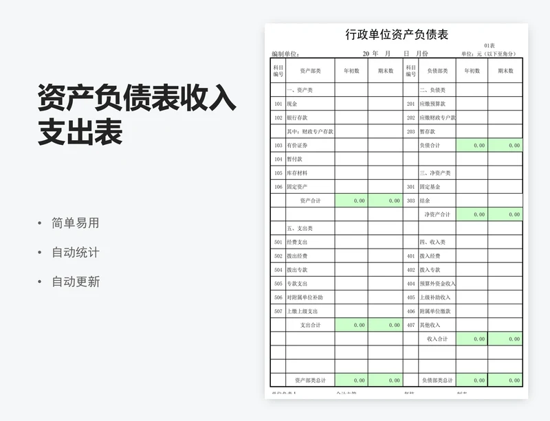 资产负债表收入支出表