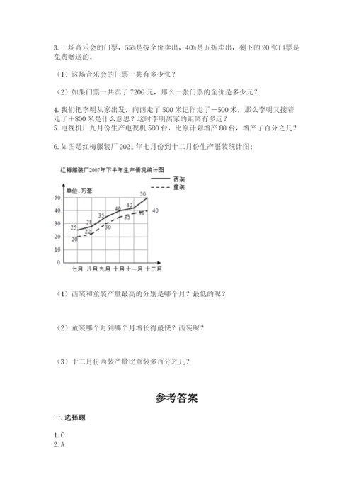 冀教版六年级下册数学 期末检测卷及参考答案（能力提升）.docx