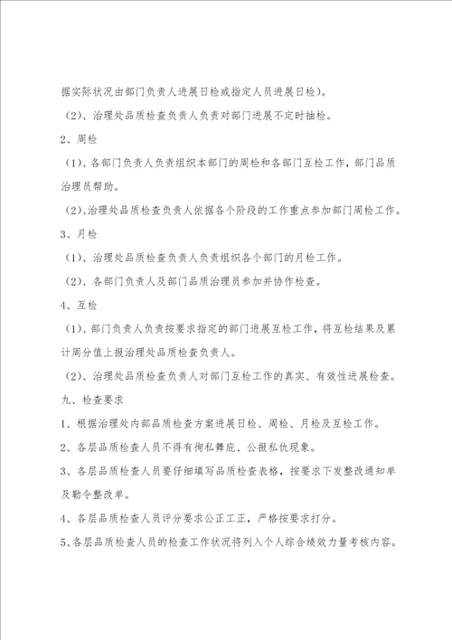 物业公司内部品质检查方案