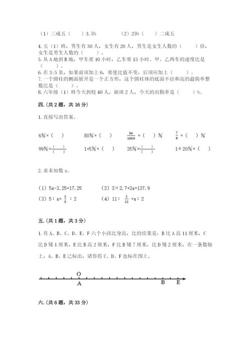 西师大版数学小升初模拟试卷带答案（能力提升）.docx