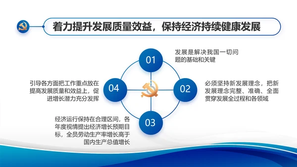 蓝色大气党支部党建述职报告动态PPT