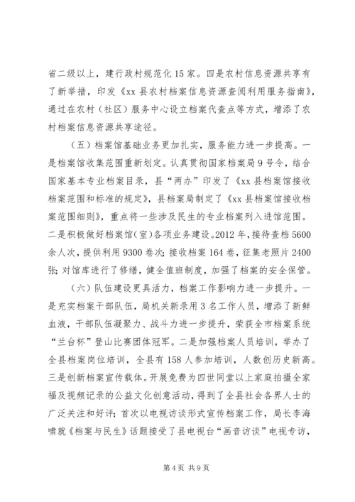 县档案局工作报告 (2).docx