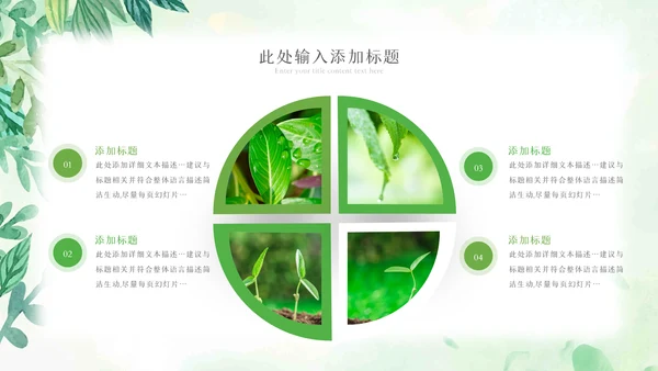 植物生长绿芽小树苗生长发芽成长ppt模板