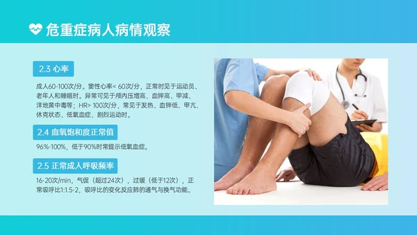 蓝绿色简约实拍风危重患者护理培训PPT模板护理查房