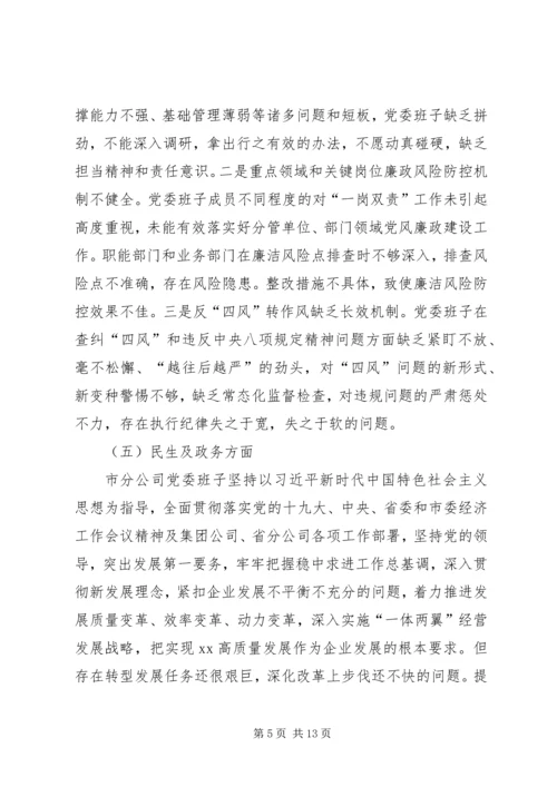 企业领导班子巡视整改专题民主生活会对照检查材料 (2).docx