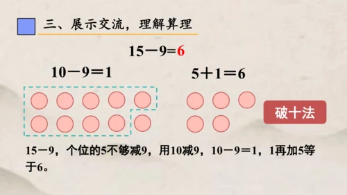 人教版一年级下册第二单元 十几减9课件(共23张PPT)