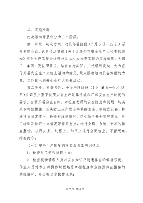 食品药品安全生产大检查工作方案 (5).docx