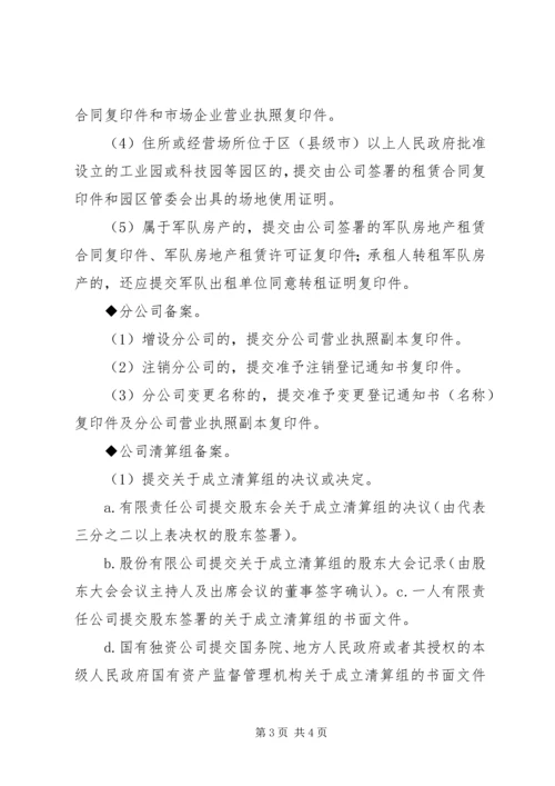 公司备案提交材料规范.docx