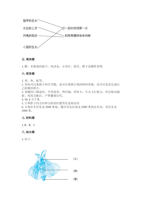 教科版科学三年级下册 期末测试卷重点.docx