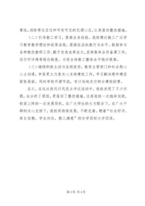 学校行风民主评议情况汇报.docx