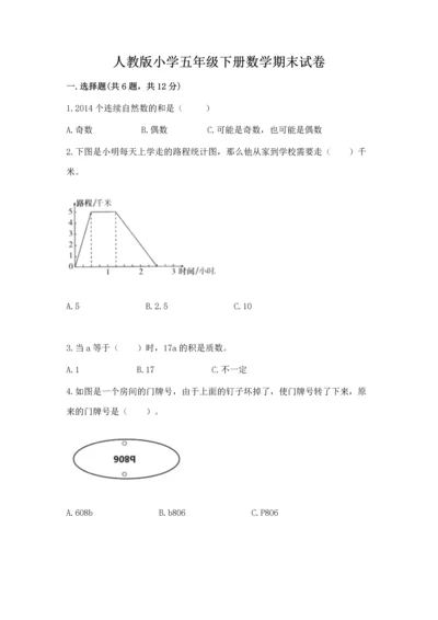 人教版小学五年级下册数学期末试卷答案免费.docx