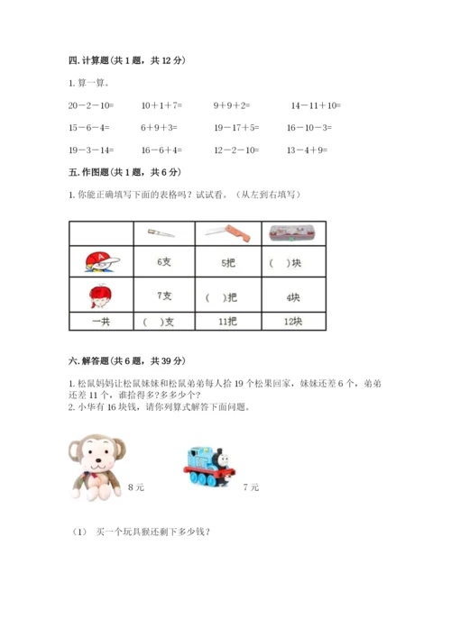 人教版一年级下册数学期末测试卷附完整答案【夺冠】.docx