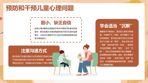 卡通儿童插画心理咨询讲座PPT模板