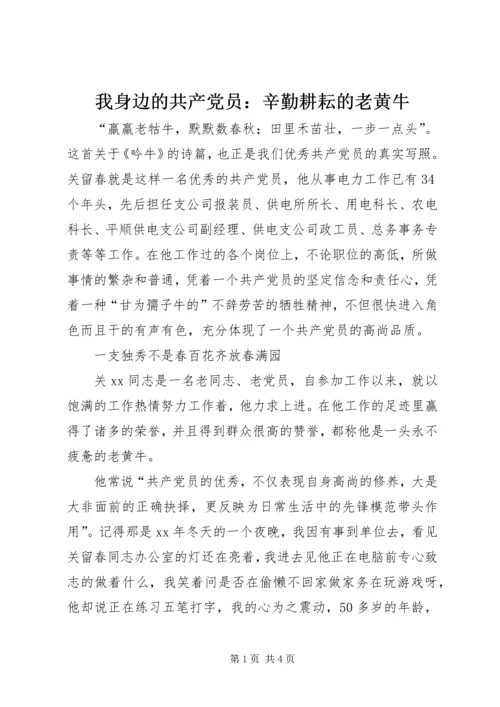 我身边的共产党员：辛勤耕耘的老黄牛.docx