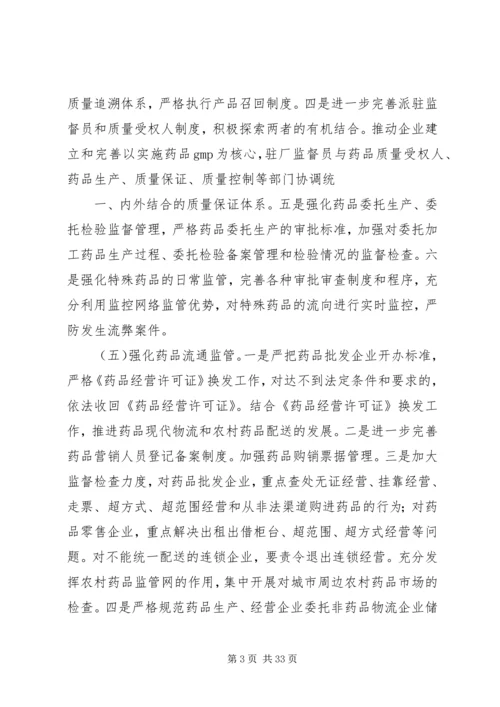 药品安全专项整治工作实施方案的意见.docx