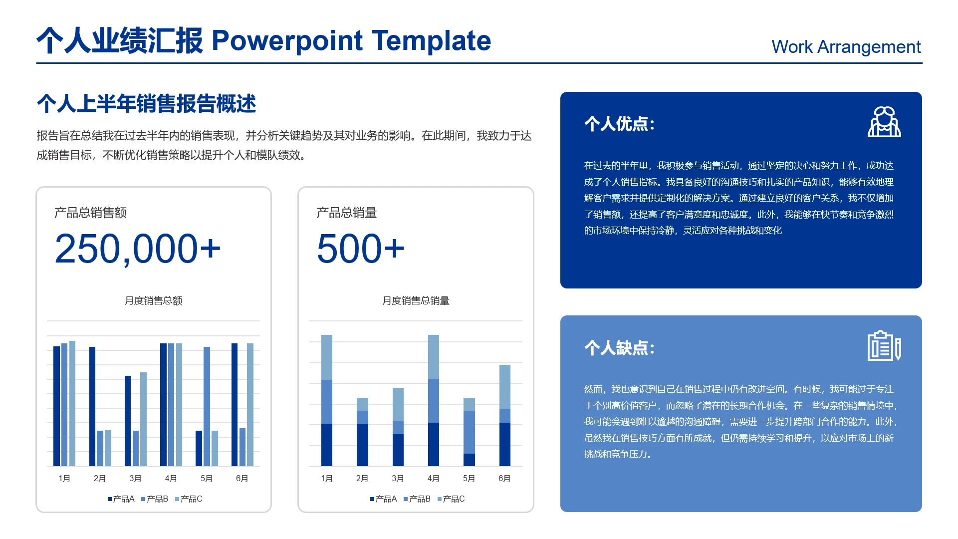 高级感工作汇报图表个人业绩汇报上半年销售报告