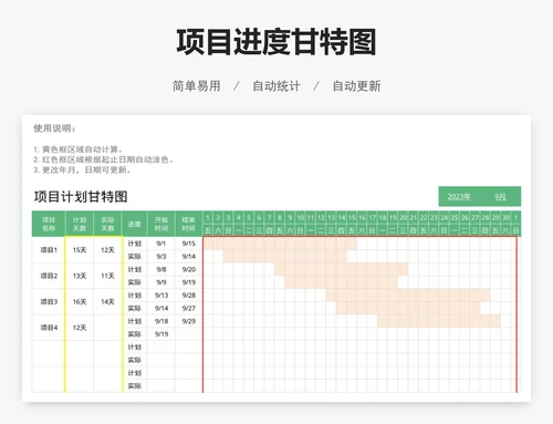 项目进度甘特图
