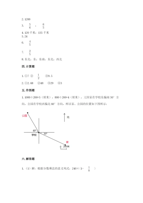 人教版六年级上册数学期中测试卷精品【名师系列】.docx