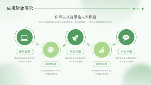 绿色清新风年中工作总结PPT模板