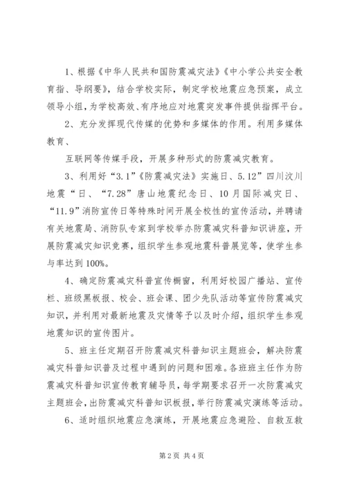 翠馨苑社区防震减灾工作计划.docx