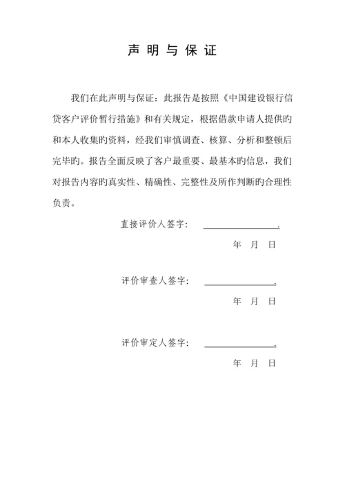 中国建设银行信贷客户评价综合报告.docx