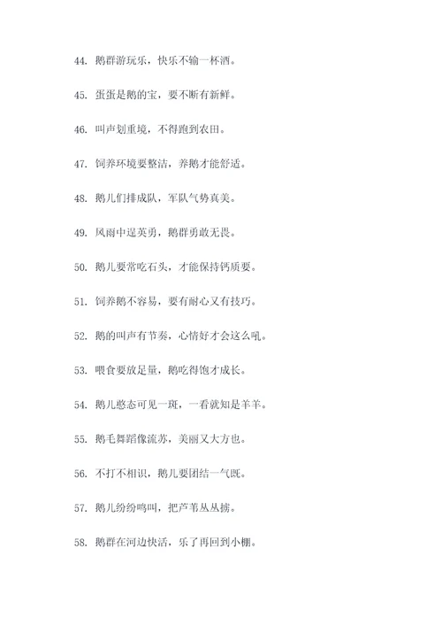养鹅100句顺口溜