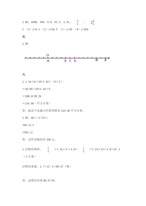 苏教版六年级数学小升初试卷及完整答案【网校专用】.docx