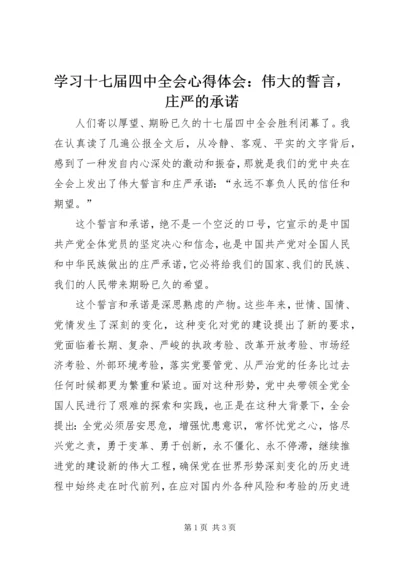 学习十七届四中全会心得体会：伟大的誓言，庄严的承诺.docx