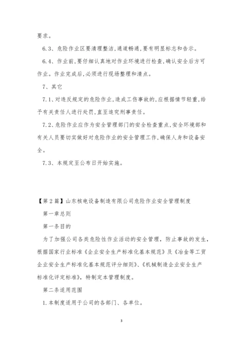 公司危险作业管理制度8篇.docx