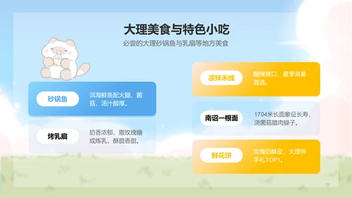 卜卜猫蓝色卡通风云南旅游攻略