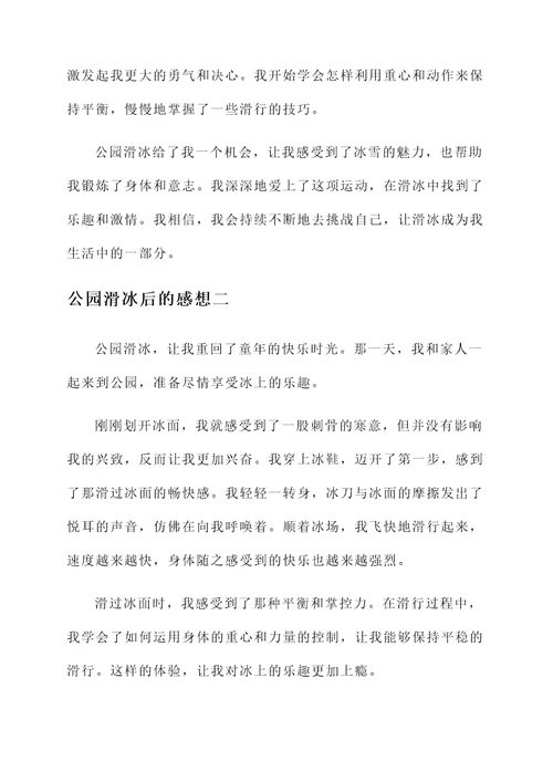 公园滑冰后的感想