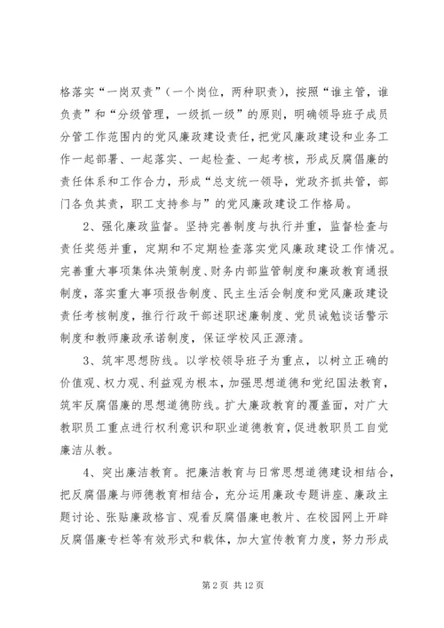 篇一：20XX年党风廉政建设工作计划.docx