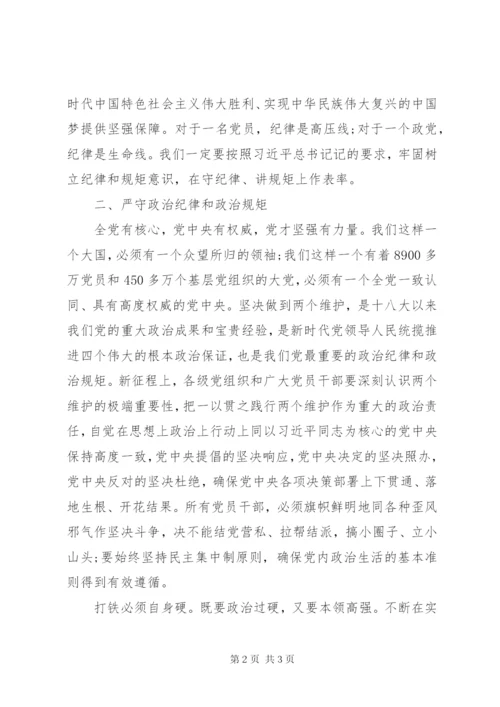 政治纪律和政治规矩研讨材料.docx