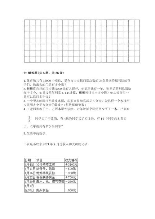 人教版六年级下册数学期末测试卷附完整答案（夺冠）.docx