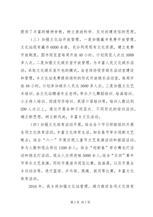篇一：XX年全乡文化体育工作计划.docx