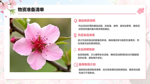 粉色插画风桃花节活动方案展示PPT模板