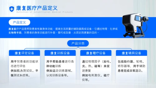 蓝色商务风康复医疗产品使用指南PPT