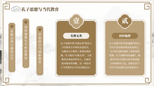 褐色中国风孔子诞辰文化宣传PPT模板