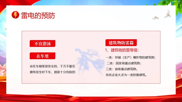 夏季防雷电防溺水防雷电安全教育PPT课件