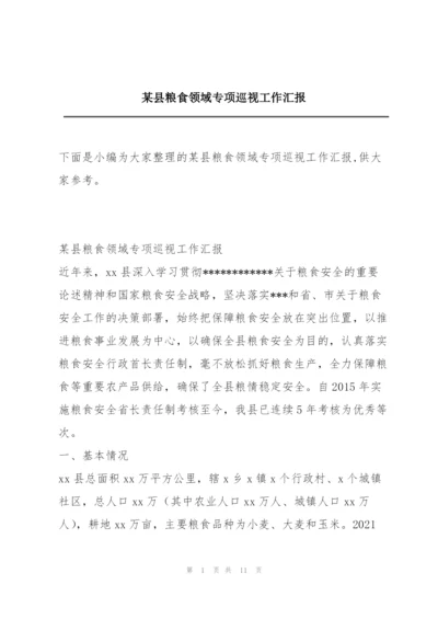 某县粮食领域专项巡视工作汇报.docx