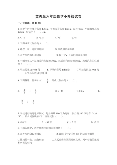 苏教版六年级数学小升初试卷附完整答案【夺冠系列】.docx