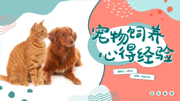 宠物店猫狗饲养心得经验分享通用PPT模板